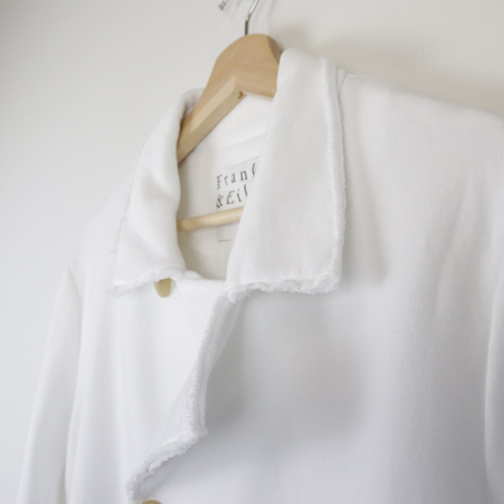 NWT Frank & Eileen Mini Belfast Jacket White Small Crop Peacoat - Picture 5 of 11